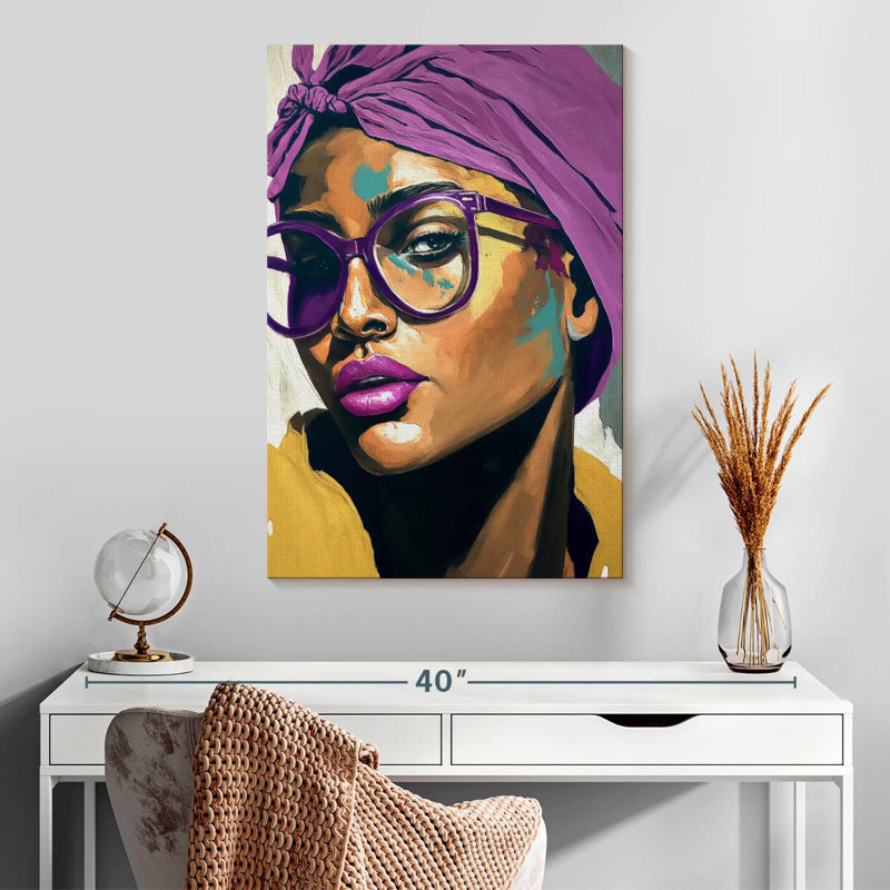 Leisha en turban mauve, H 30 po x l 20 po