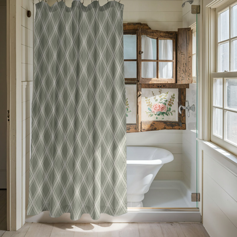 Rideau de douche Brindle Lattice - Premium, H 74 po x l 71 po