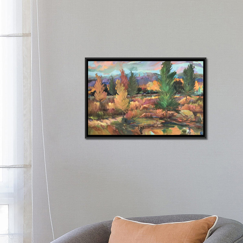 Teller County Eastern Oklahoma 1 Piece Wall Art on Canvas, 45.72 cm H x 66.04 cm W x 4.445 cm D, Black