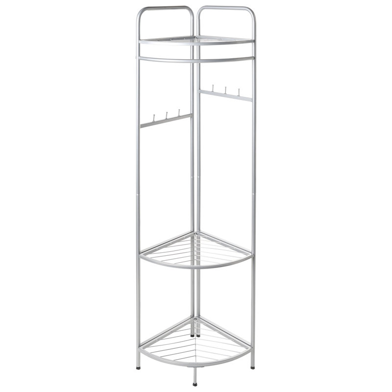 Steel Freestanding 6 - Hook Coat Rack, Silver