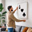 Ace and Hearts Geometric - Wrapped Canvas-1817343910-1817343912