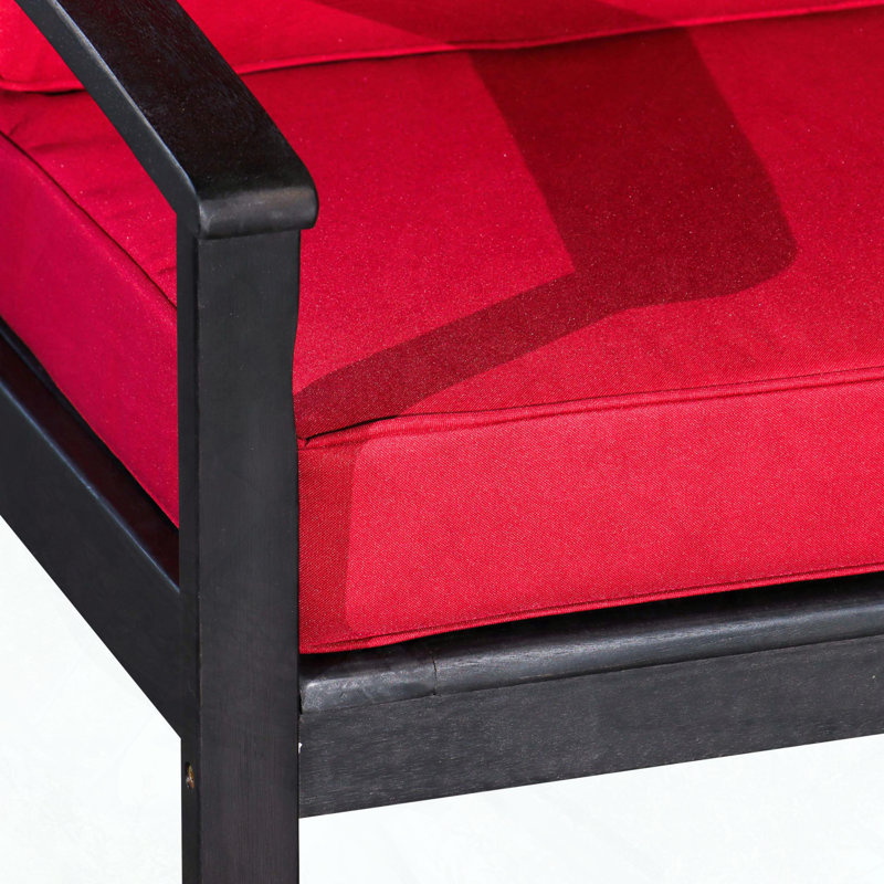 Chaise longue avec coussins Deep Eucalyptus, Espresso