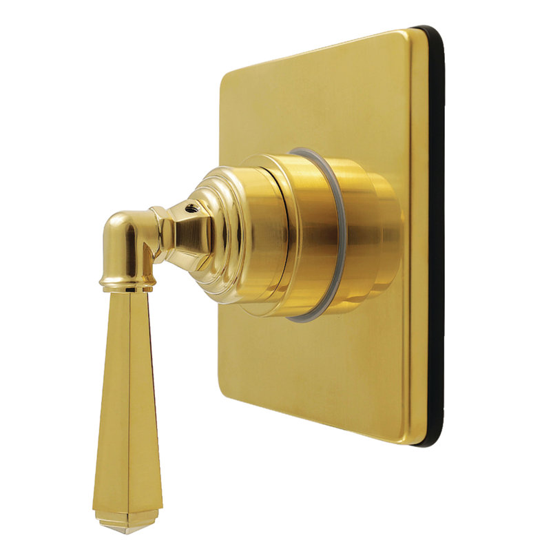 Kingston Brass Metropolitan Single-Handle Wall Mount Six-Way Diverter Valve with Trim Kit, Brushed Brass