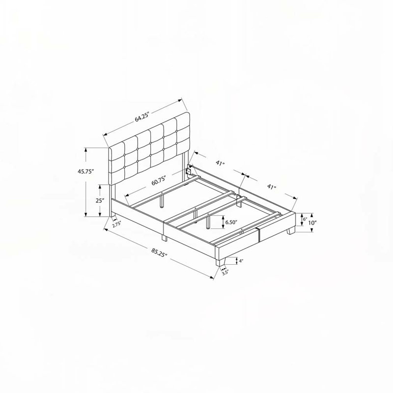 Boucle Upholstered Platform Bed