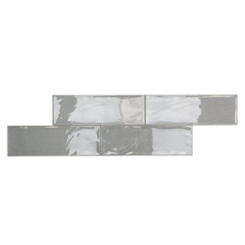 Santa Monica 4x12 Polished Ceramic Subway Tile, Gray