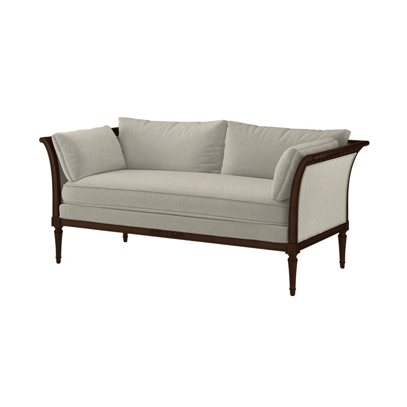 Cara Sofa, Smoke Polyester, Expresso