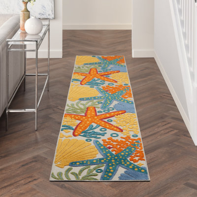 Tapis intérieur / extérieur tissé à la machine avec envers antidérapant A Advik