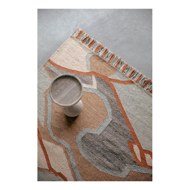 Rug Abstract Area Rug in Orange