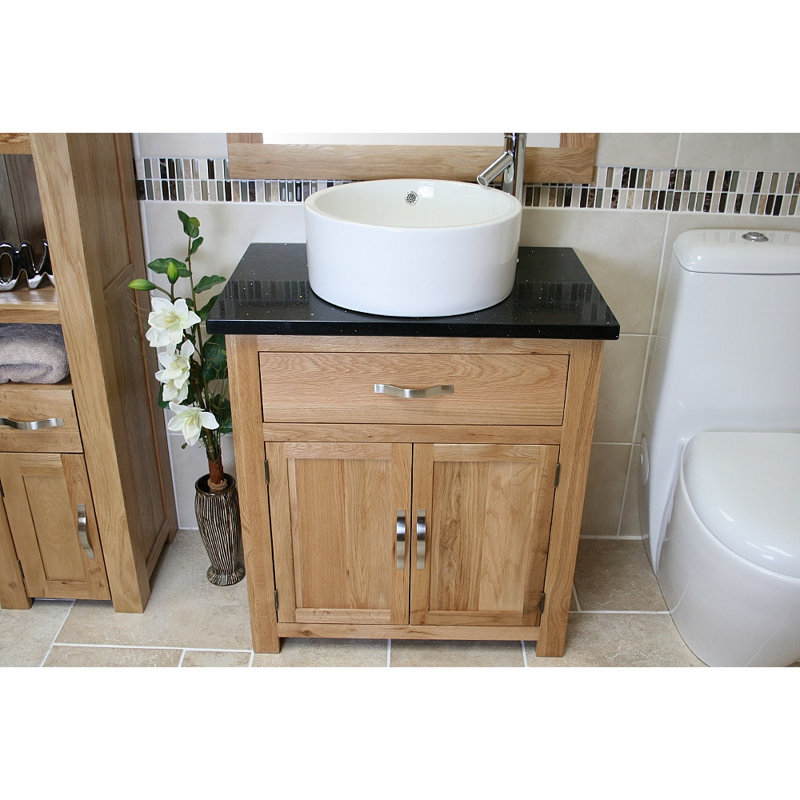 Ciera 751mm Single Bathroom Vanity with Vessel Ceramic Basin, Black