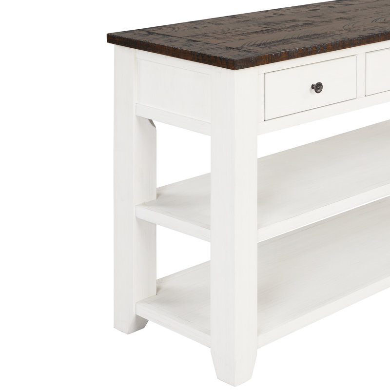 Aididam Modern  48.82'' Solid Wood Console Table,Multifunctional Storage Entryway Table,Classic Vintage Design Foyer Table with 3 Drawers and 2 Shelves
