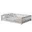 Lit double pleine grandeur avec barrière de sécurité et porte, gris, parfait pour les personnes et les espaces compacts-118038288-118038285