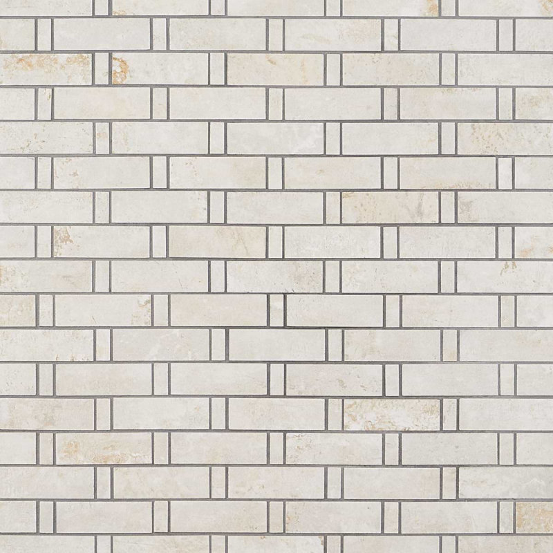 Portrait Weave Matte Porcelain Mosaic, Ivory