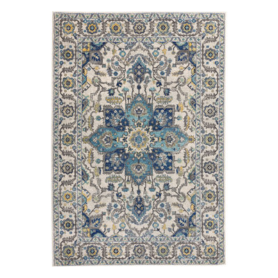 Uriah Tufted Blue/Cream/Yellow Rug