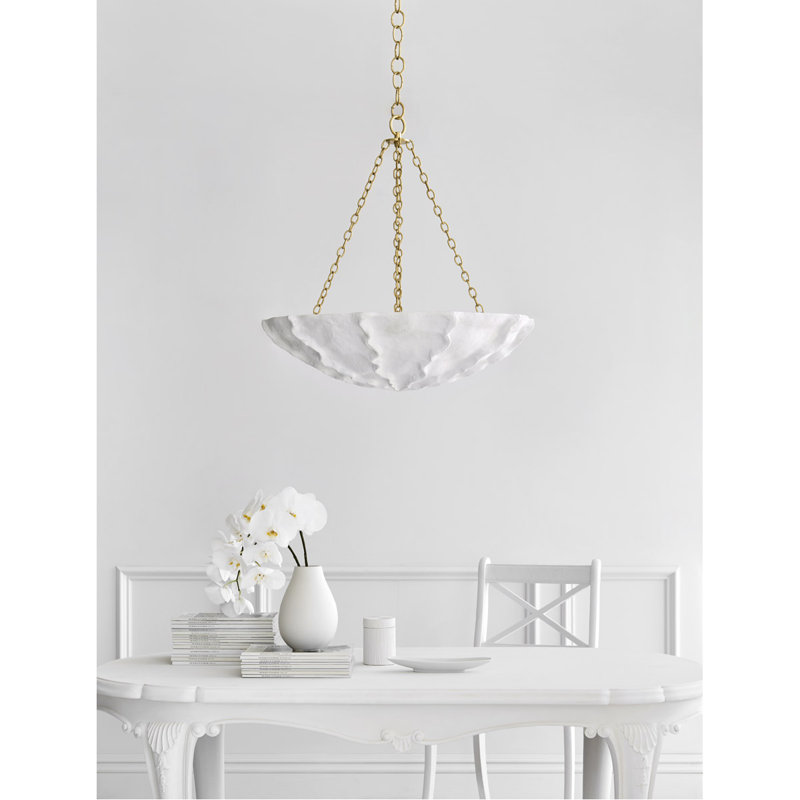 AERIN Benit Medium Sculpted Chandelier, Burnished Silver Leaf