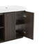Meuble-lavabo moderne en chêne fumé avec lavabo intégré et grand espace de rangement-131376534
