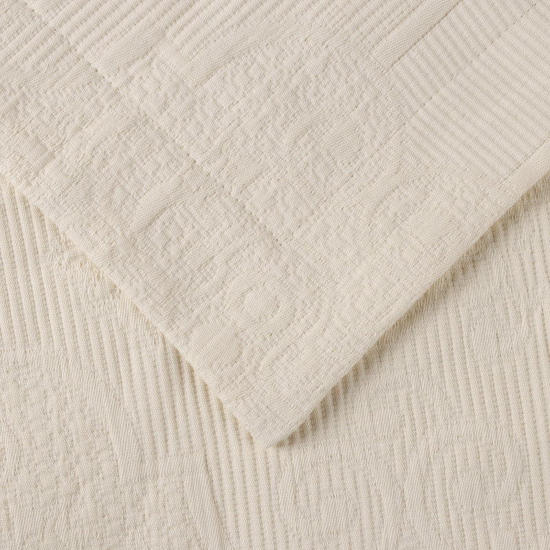 Superior Florin Matelasse Jacquard Scrolling Medallion Cotton Bedspread Set With Pillow Shams, Queen + 2 Shams, Ivory