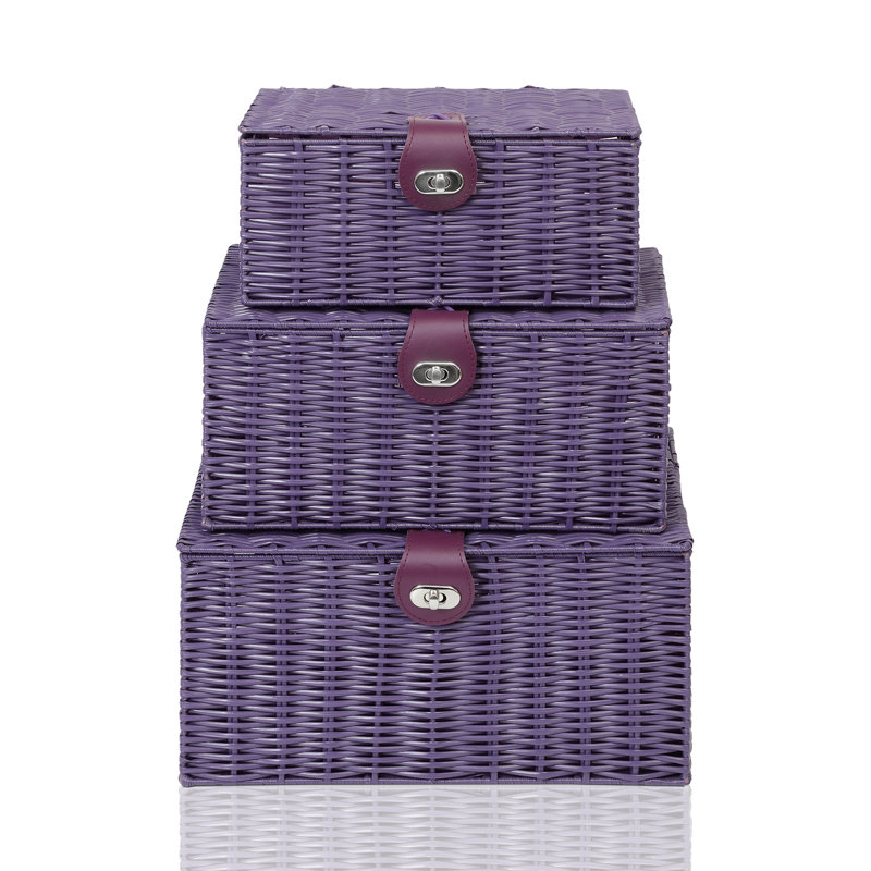 Symple Stuff Resin Decorative Basket, Purple