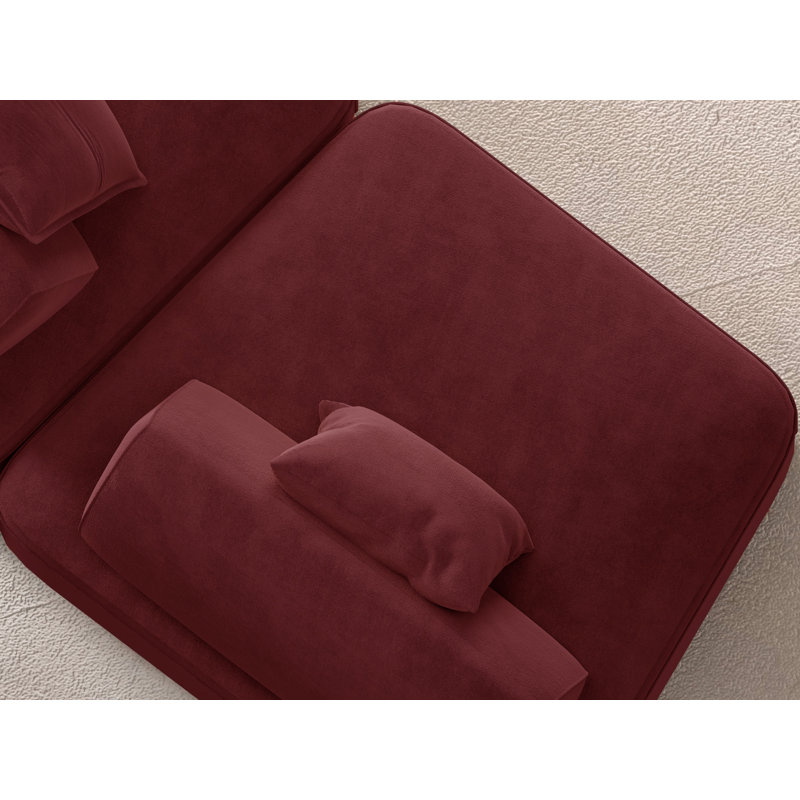 Modern 139" Curved Modular Sectional Sofa, Purple Chenille