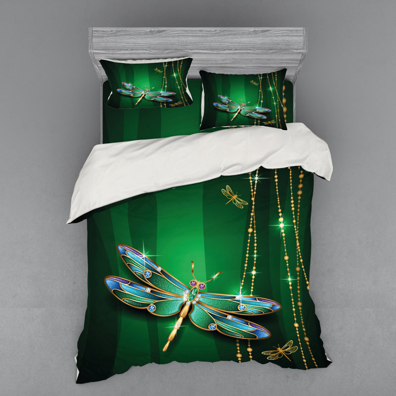 Ensemble de housse de couette libellule, Housse de couette grand + 3 pièces supplémentair