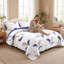 Ensemble de couette réversible 3 pièces en microfibre bleu marine et or à plumes avec 2 taies d'oreiller-129228334