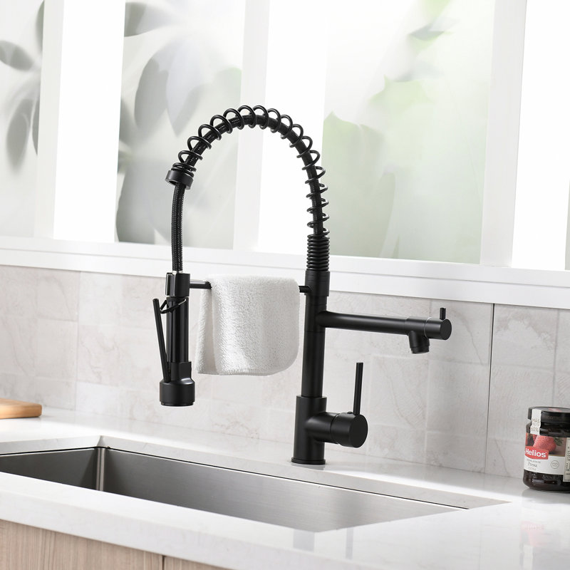 Fapully Pull Down Kitchen Faucet, Matte Black