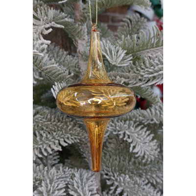 Amber Spire Christmas Glass Ornament  F07M10-15