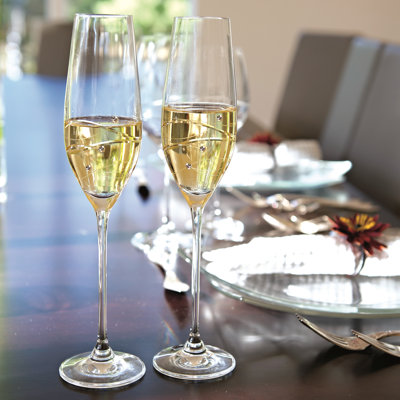 7oz. Handmade Crystal Flute Set