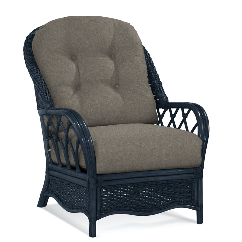  Everglade Rattan Arm Chair, Gray Sugar Performance; 0863-84, Sea Glass