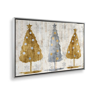 Imprimé d'arbres de Noël métalliques