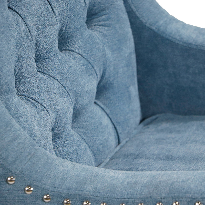 Chaise d'appoint, chaise de salon, fauteuil rembourré capitonné à boutons, chaise confortable