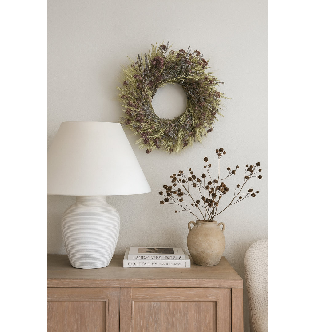 Dried Lavender and Avena 22" Spring Wreath The Holiday Aisle®