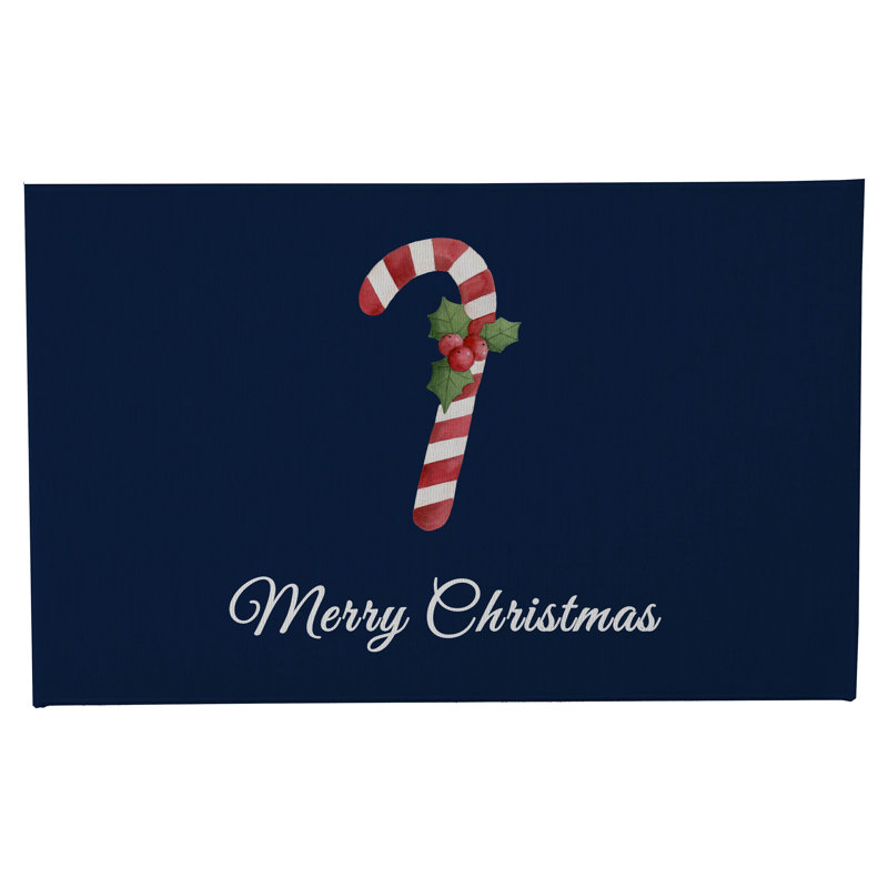 Paillasson Merry Christmas, Marine, L 17 po x L 24 po