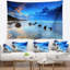 Tapisserie «Seashore Moeraki Boulders Under Cloudy Sky»-28502364
