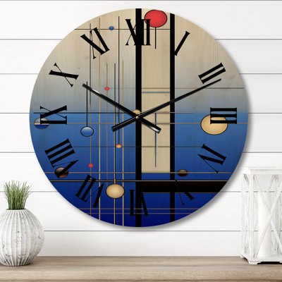 Horloge murale moderne surdimensionnée en bois pleine lune II - Futuriste minimalisme