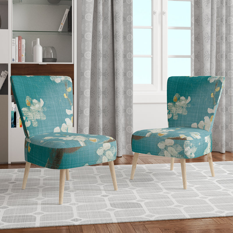 Chaise d'appoint rembourrée Blue Cherry Blossoms II - Cabin & Lodge