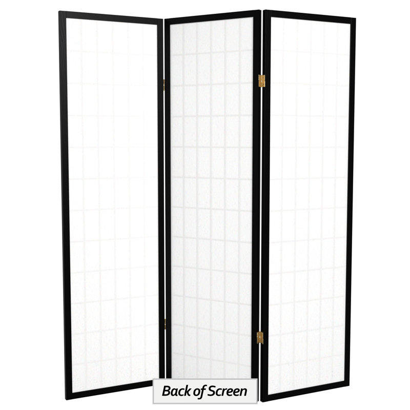 Paravent haut pliable 58,75 "Alex, Noir, 3 panneaux