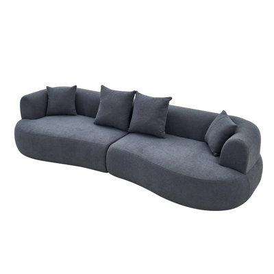 122'' Modern Curved 4-Seater Foam Sectional Sofa, Compressed In-A-Box, Boneless Cloud Couch With Extra-Deep-Wide Seats