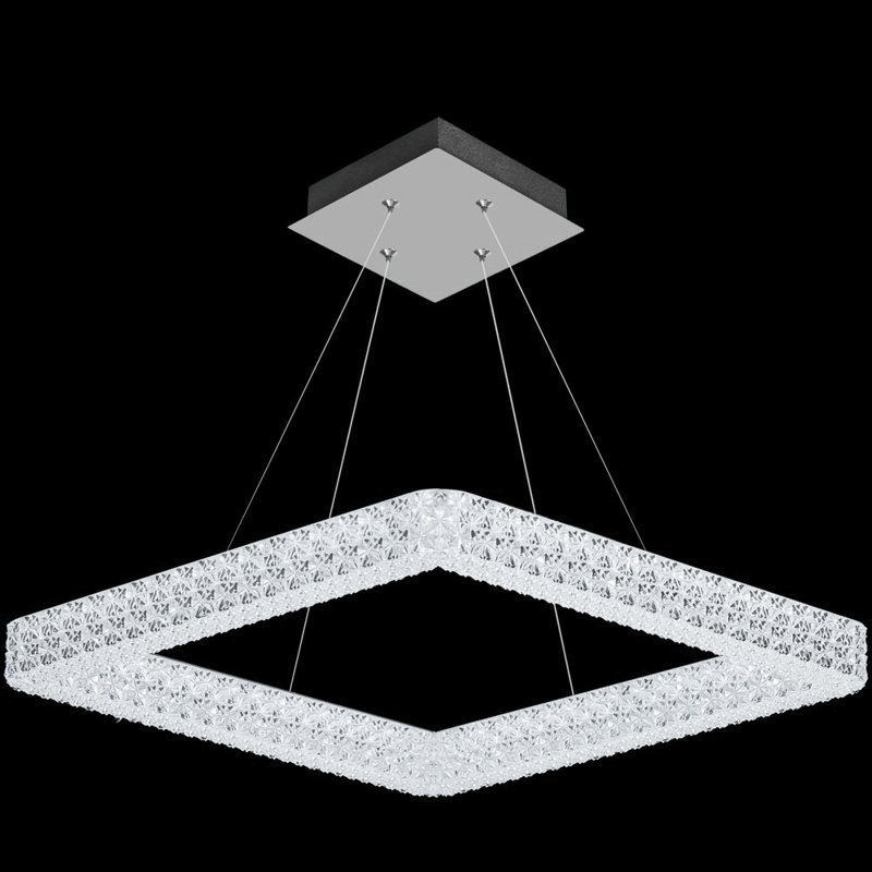Luminaire suspendu en acrylique 1 lumière, H 47 po x l 22 po x P 24 po