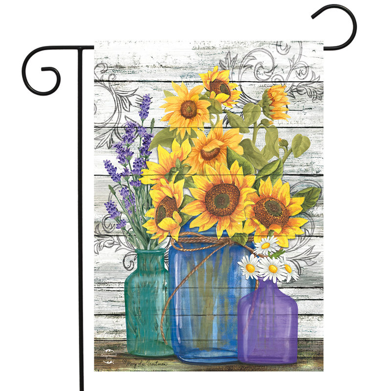 Rustic Sunflowers Summer Garden Flag