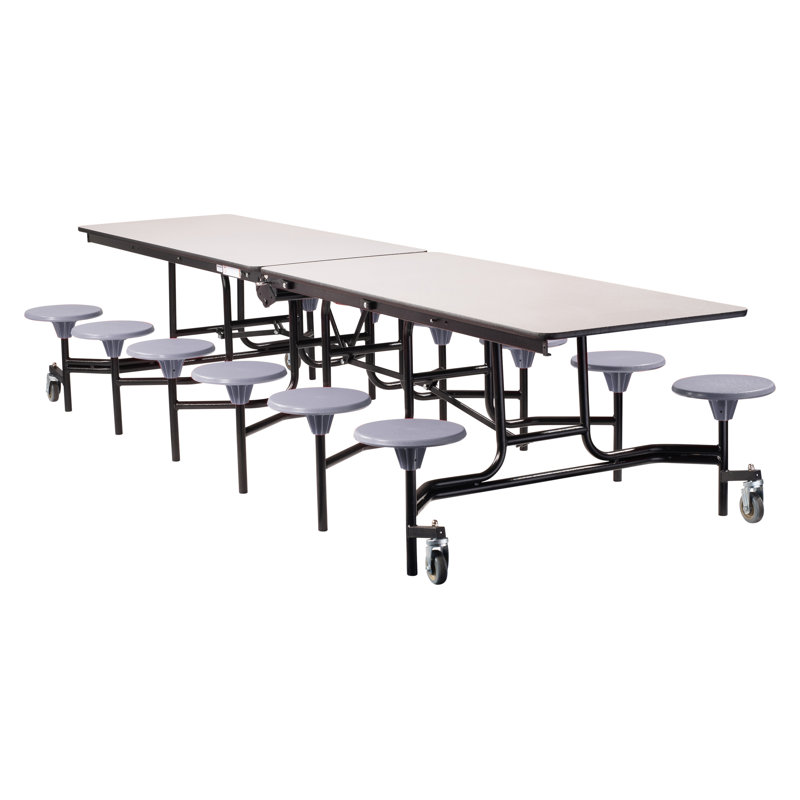 Table de cafétéria rectangulaire 145" x 59", Gris