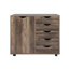Classeur à 5 tiroirs avec roulettes - Armoire de rangement en bois et commode à tiroirs pour documents, fournitures et vêtements-1701200565