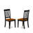 3 Piece Kitchen Table & Chairs Set Contains a Round Dining Room Table with Pedestal and 2 Solid Wood Seat Chairs, Black & Cherry-918391311-824058963-824058974