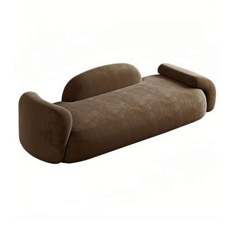 Banc rembourré en mélange de polyester Harnam, H 21,65 po x l 47,24 po x P 19,68 po, Café
