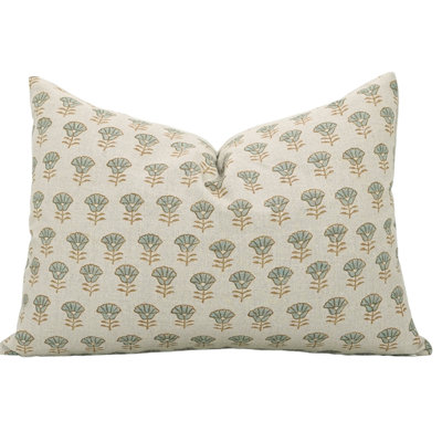 Fabdivine Boho Accent Pillow Cushioncase, Floral Lumbar, Pure Cotton, (Kohinoor, Grey)