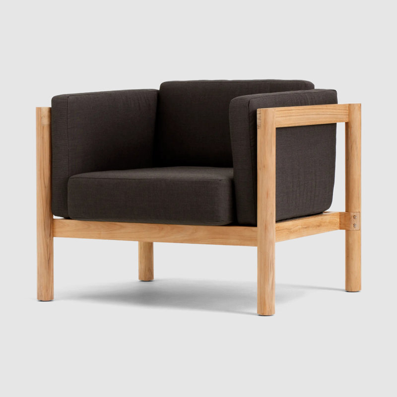 Haven Outdoor Teak Lounge Chair, Sunbrella Coal
