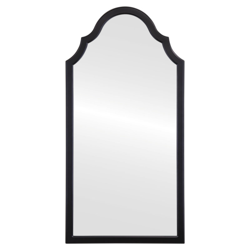 Miroir biseauté pleine longueur patiné, 47,38 po x 23,38 po, Noir mat