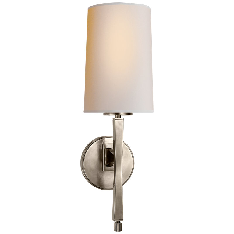 Thomas O'Brien Edie Sconce, Antique Nickel, Fabric