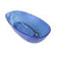 Baignoire autoportante ovale bleue transparente de 64 pouces, ergonomique pour le confort de la salle de bain.