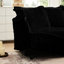 Lit pour 2 personnes, recouvert de velours côtelé, confort luxueux pour le salon, 2 places avec repose-pieds, noir élégant