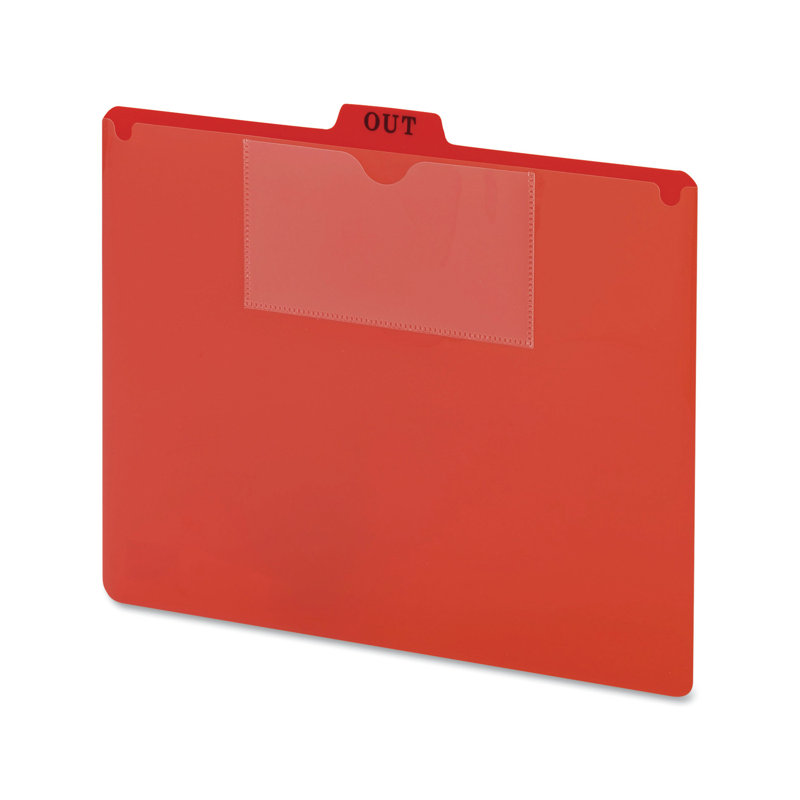 Smead® Red Vinyl Top Tab Pocket Guides Plastic File Guides
